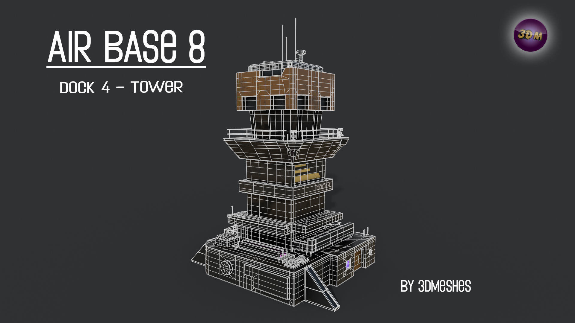 AIR BASE 8 - Dock 4 -Tower Low-poly 3D model_28
