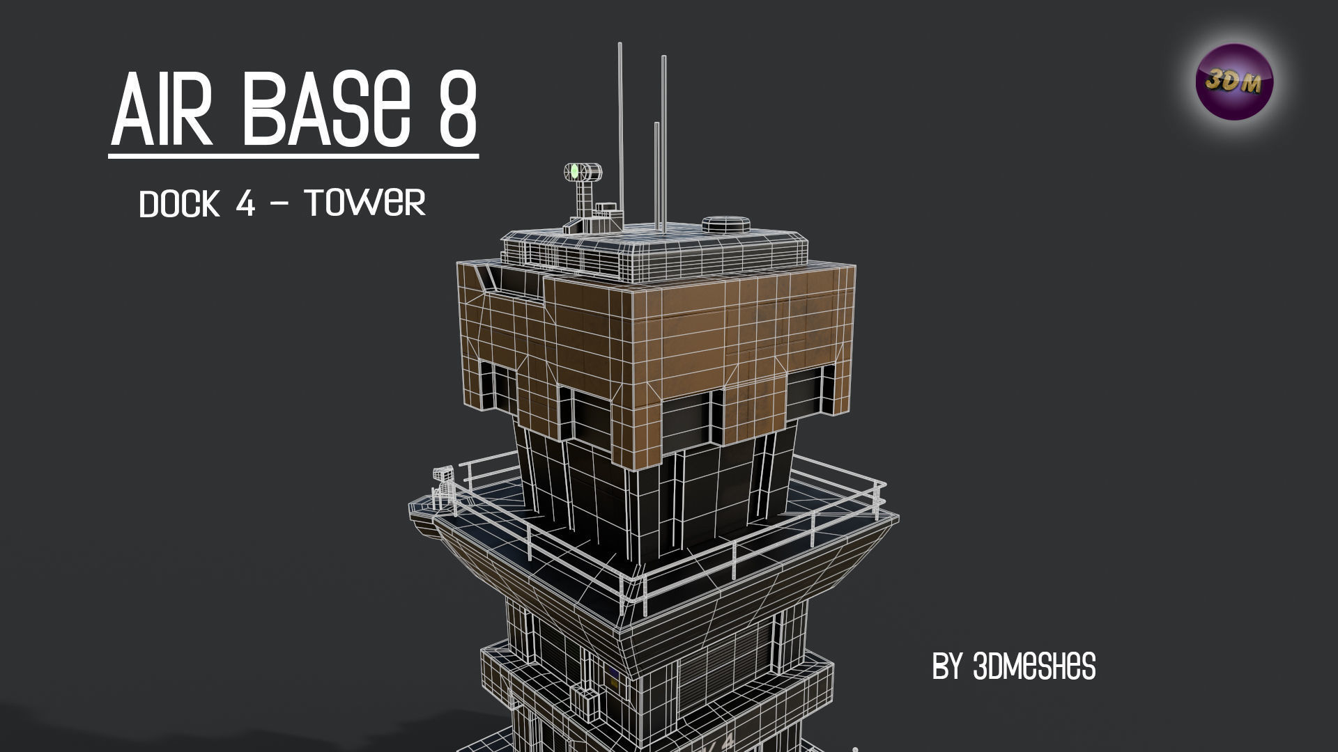 AIR BASE 8 - Dock 4 -Tower Low-poly 3D model_24