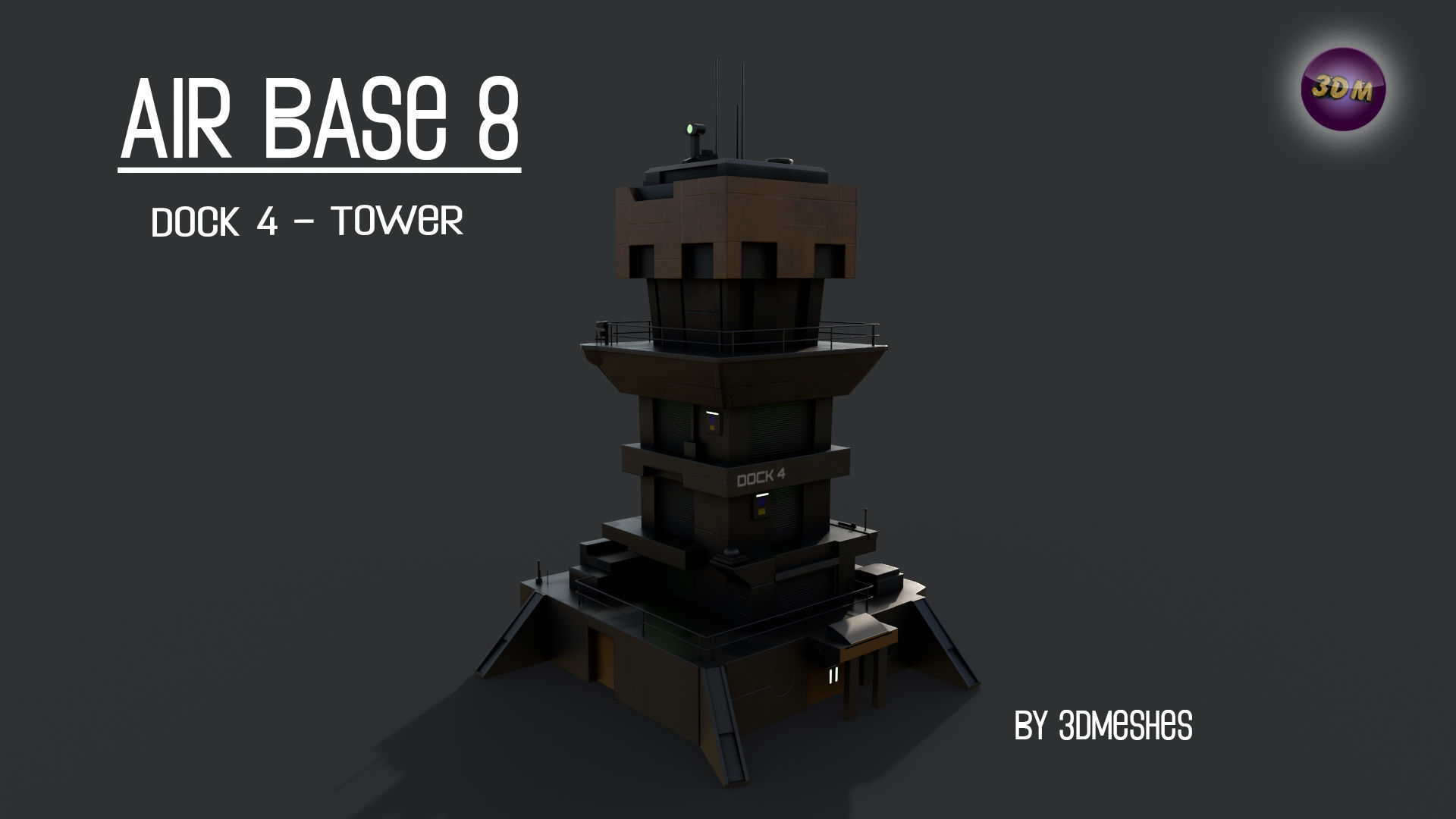 AIR BASE 8 - Dock 4 -Tower Low-poly 3D model_31