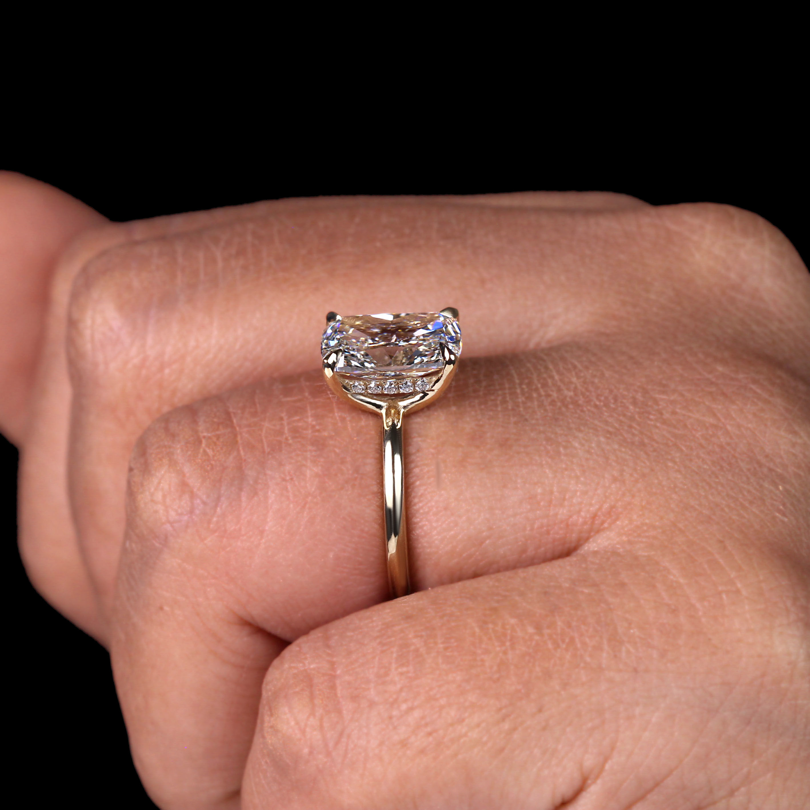 Cushion Cut Engagement Ring 3D Model 3D print model_6