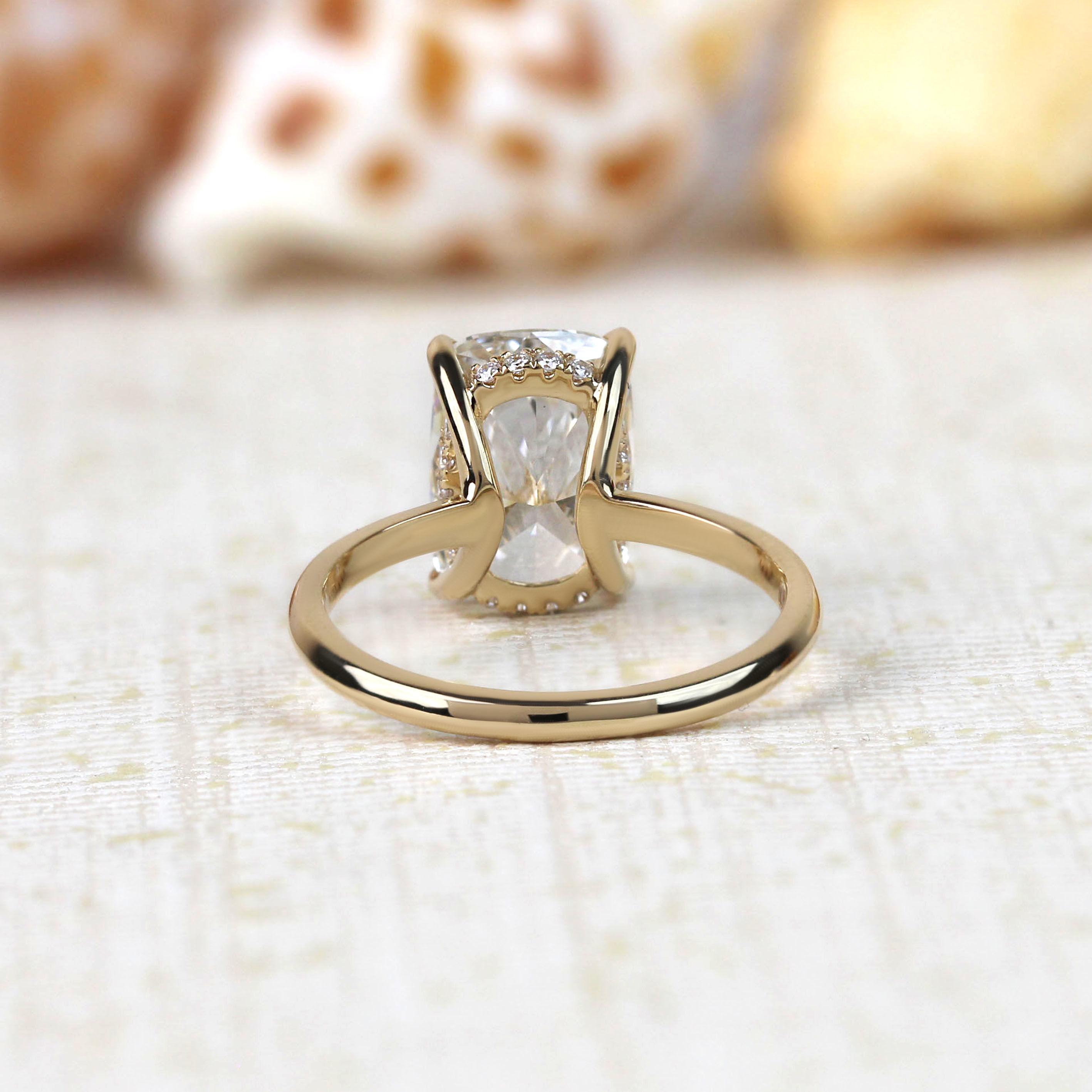 Cushion Cut Engagement Ring 3D Model 3D print model_3