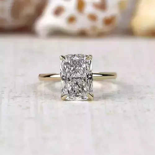 Cushion Cut Engagement Ring 3D Model