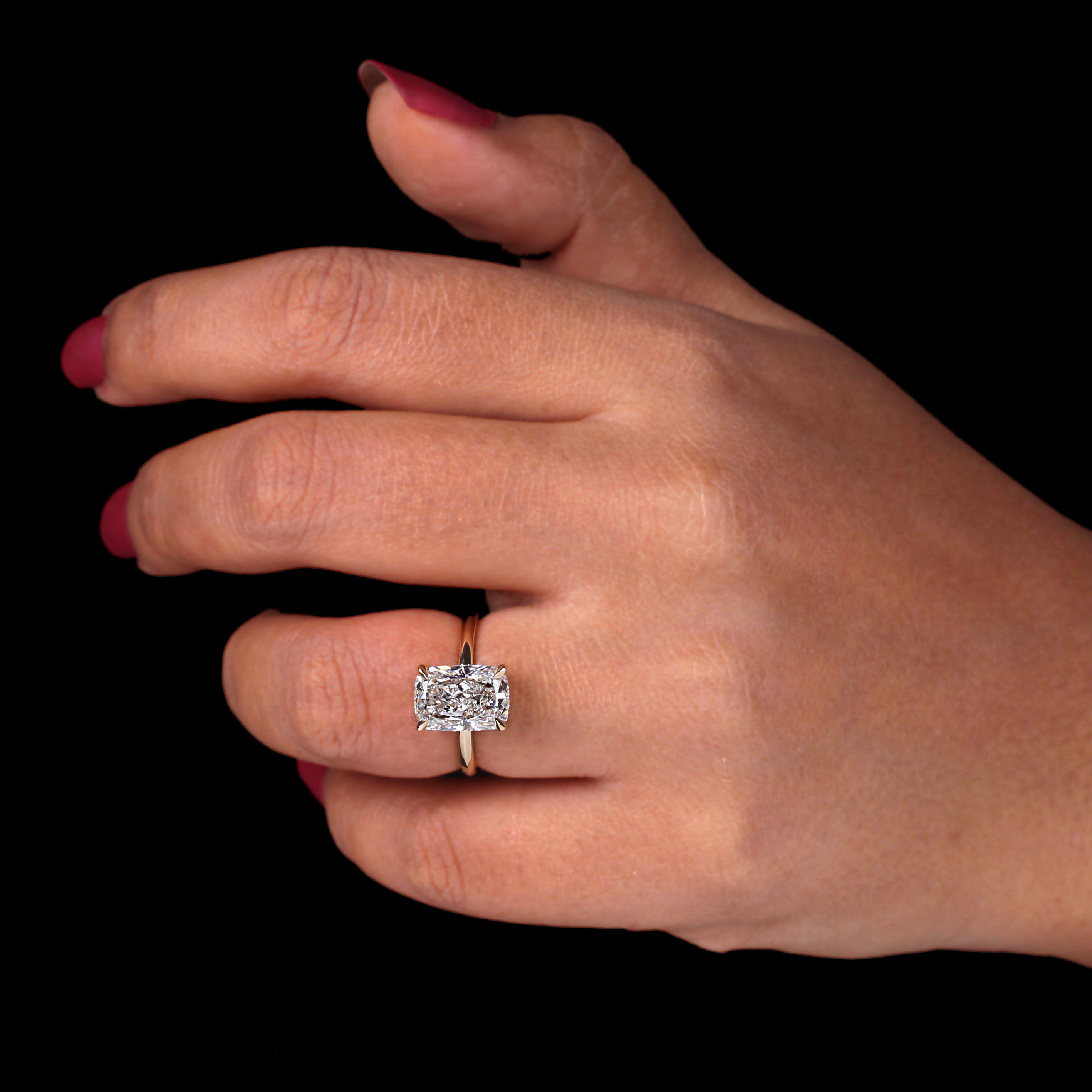 Cushion Cut Engagement Ring 3D Model 3D print model_4