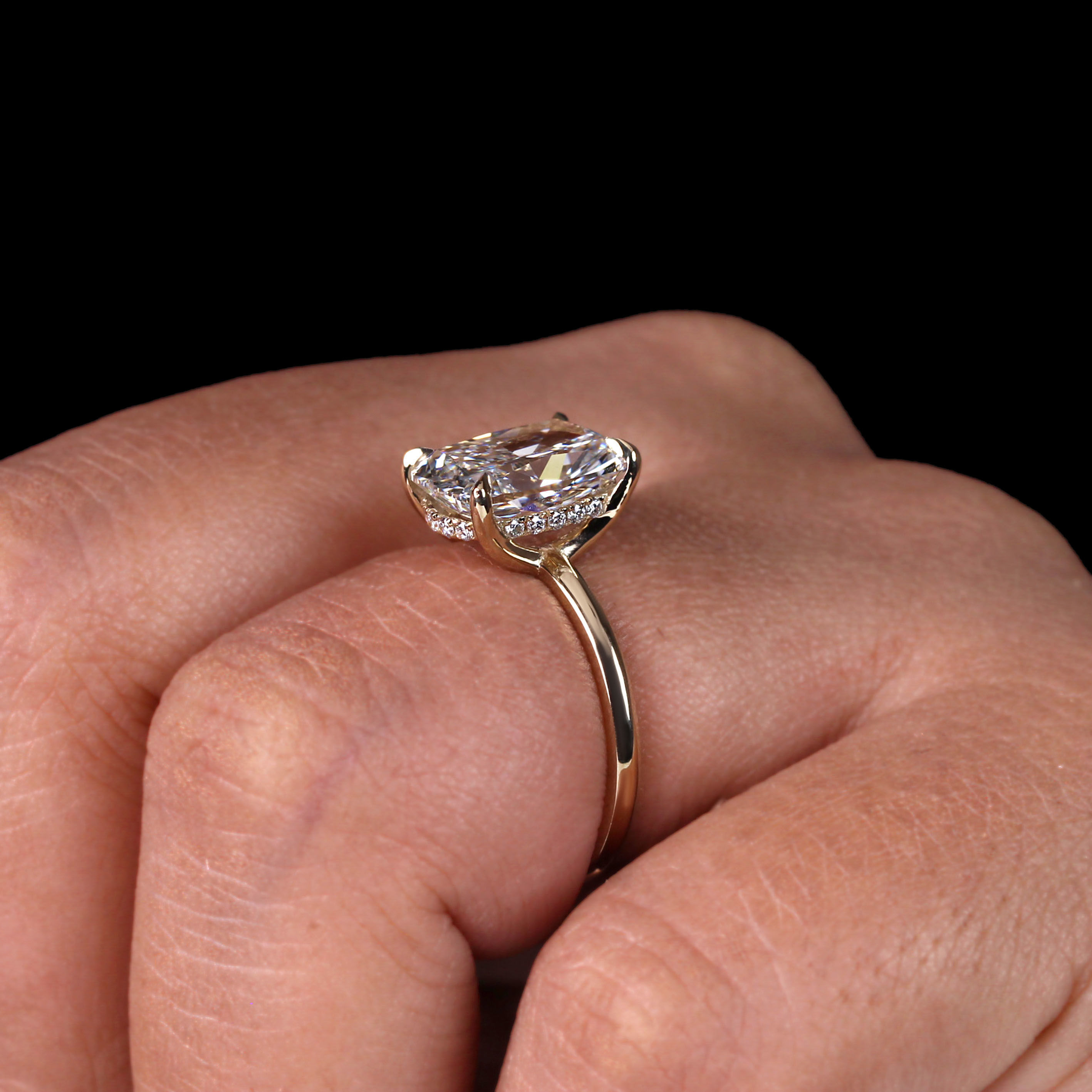 Cushion Cut Engagement Ring 3D Model 3D print model_5