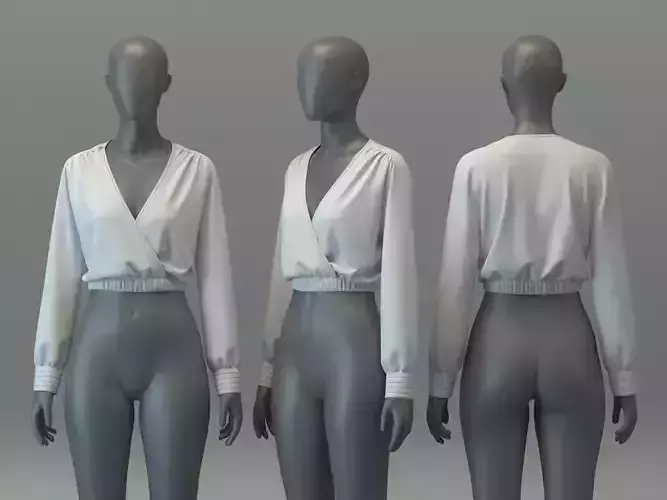 Crossover Cropped Blouse