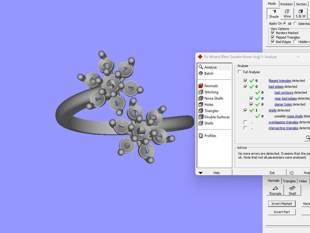 Double flower ring 3D print model_5