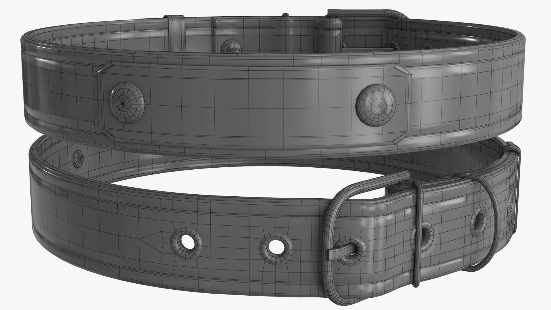 Dog Collar Low-poly 3D model_13