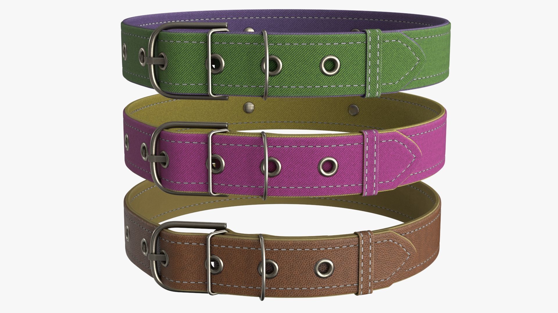 Dog Collar Low-poly 3D model_12