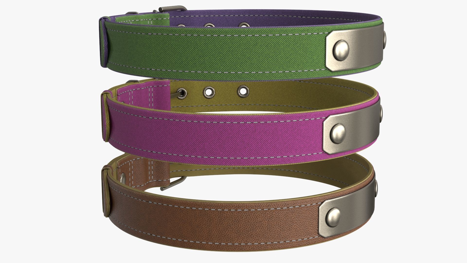 Dog Collar Low-poly 3D model_10