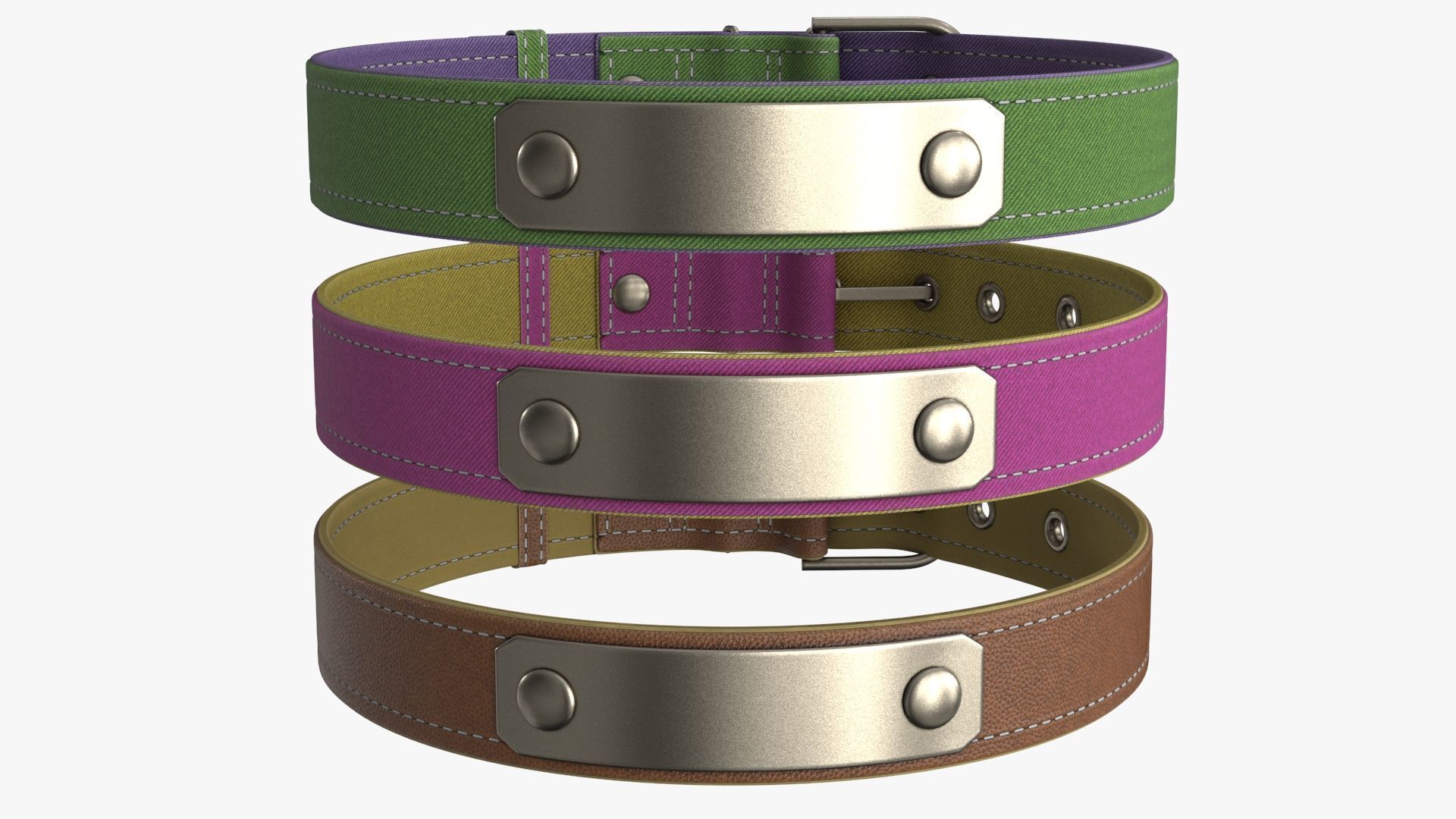 Dog Collar Low-poly 3D model_9
