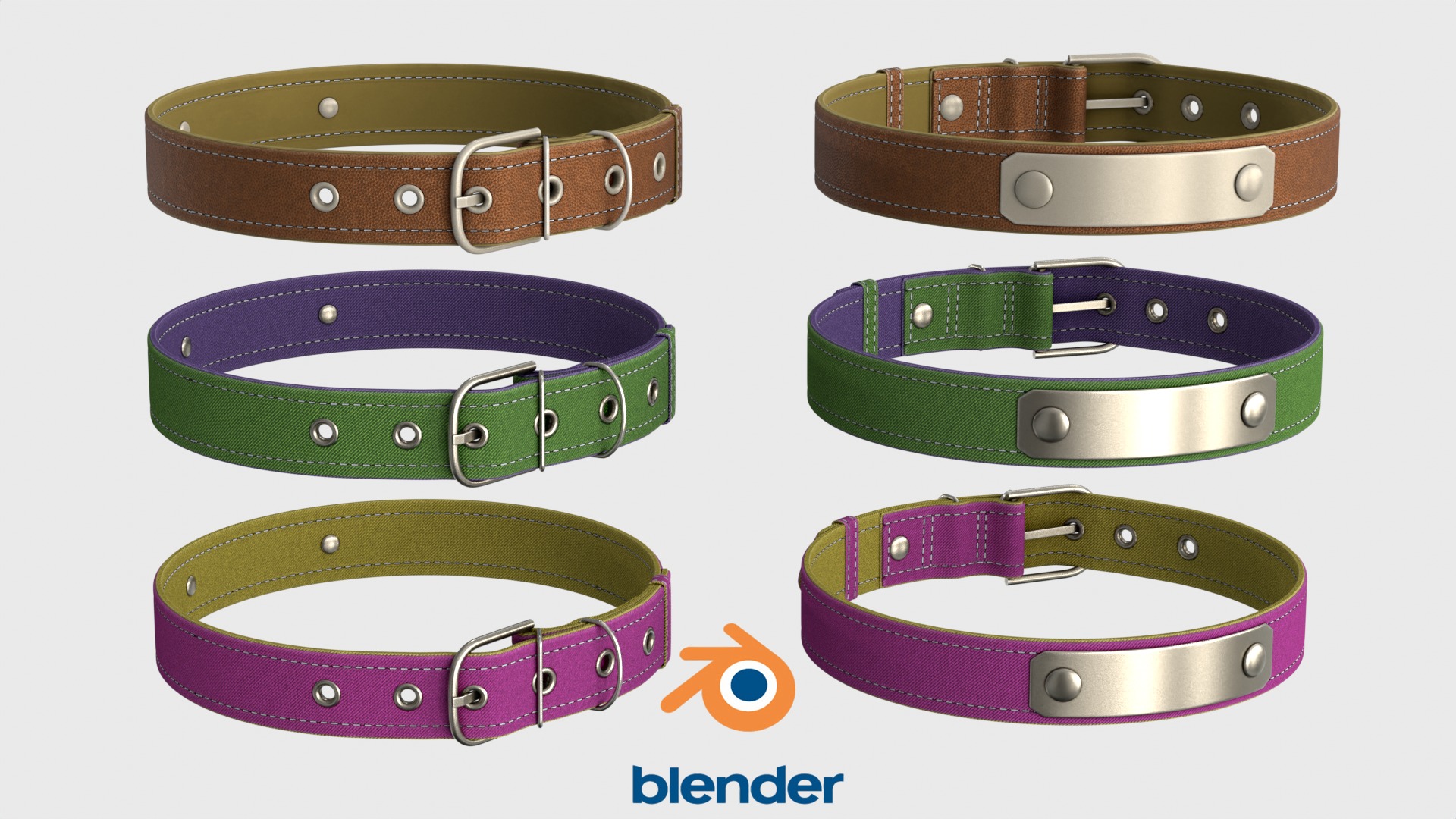 Dog Collar Low-poly 3D model_6