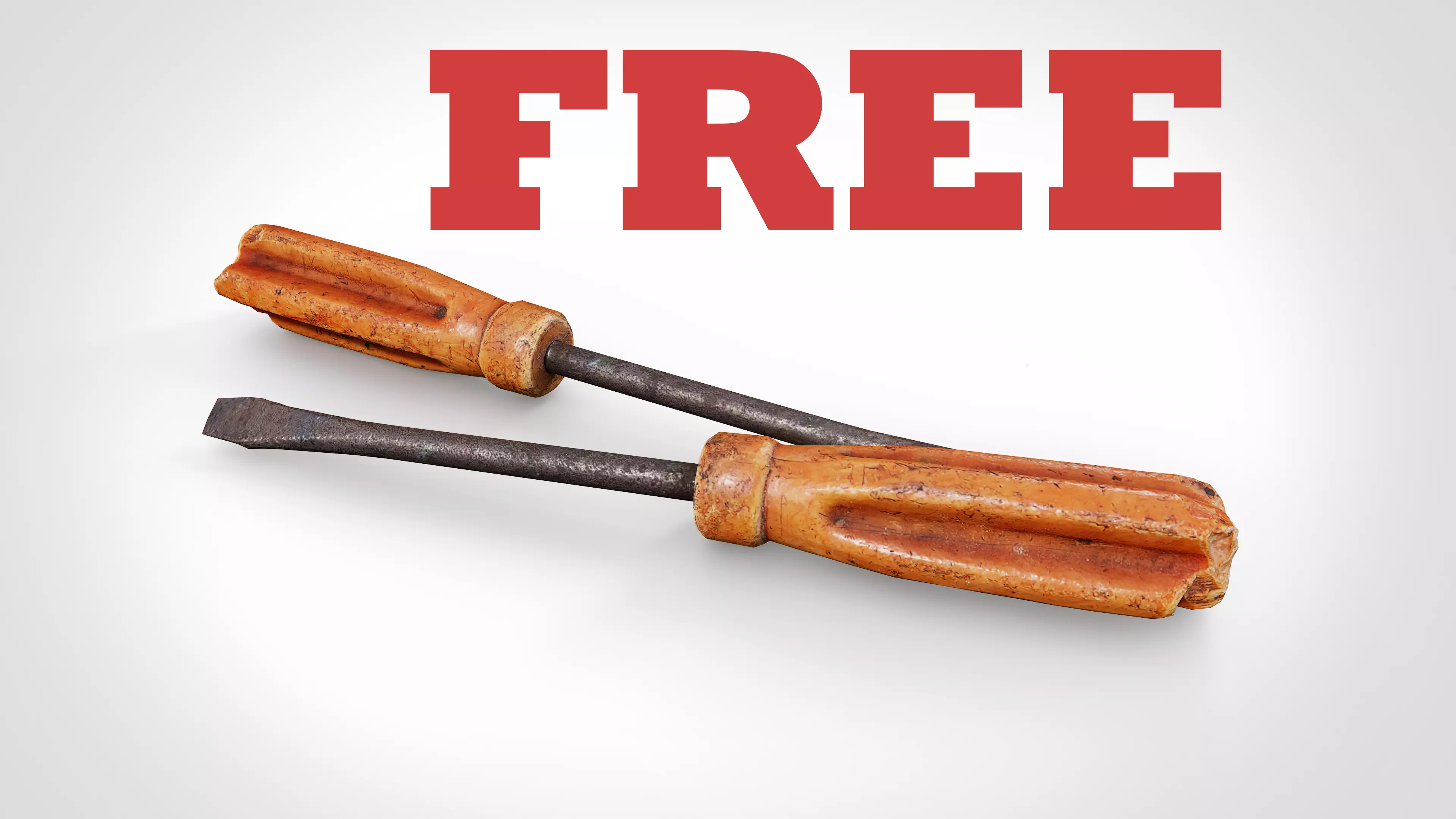 Screwdriver Old tools Free low-poly 3D model_0