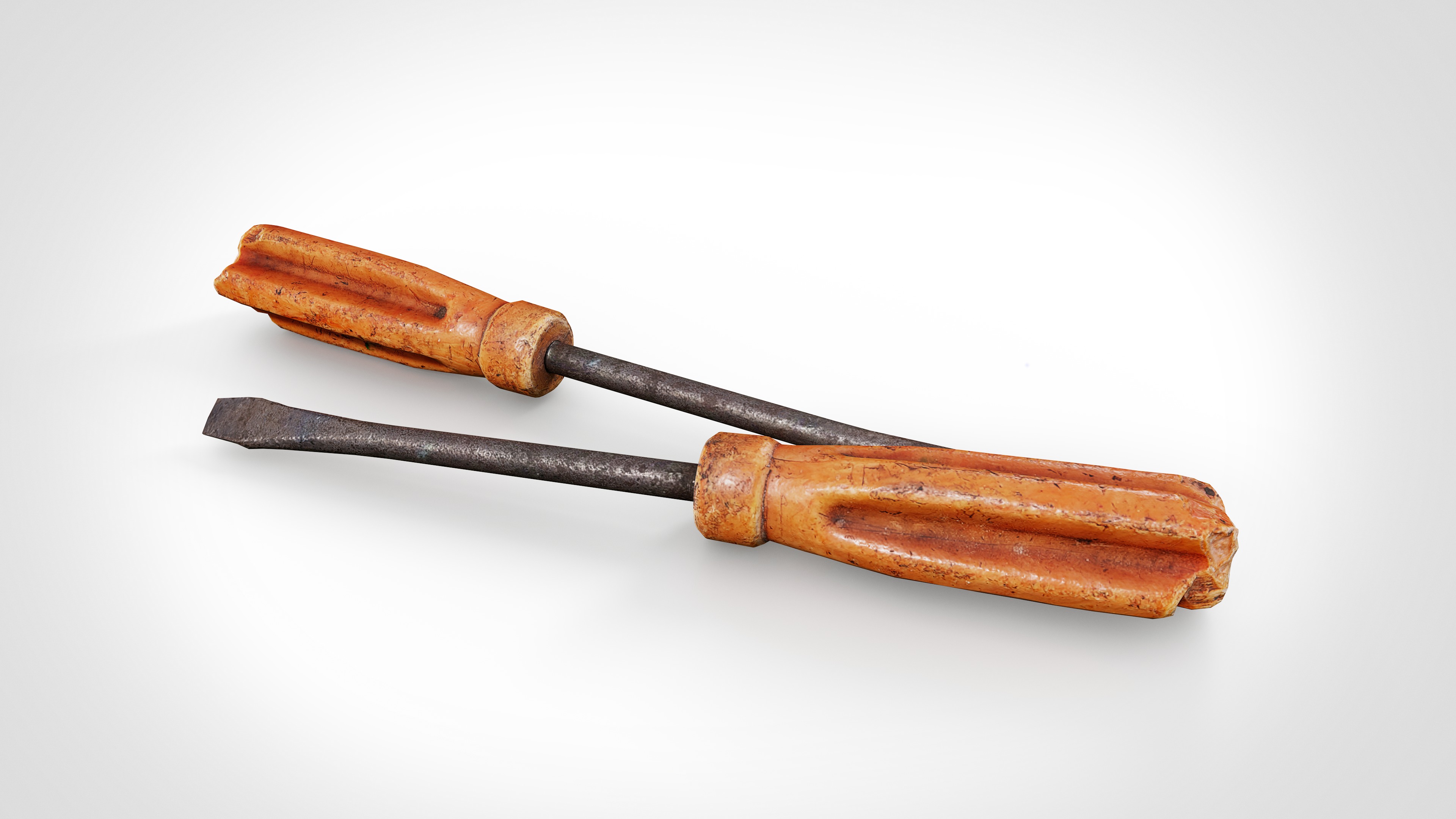 Screwdriver Old tools Free low-poly 3D model_2