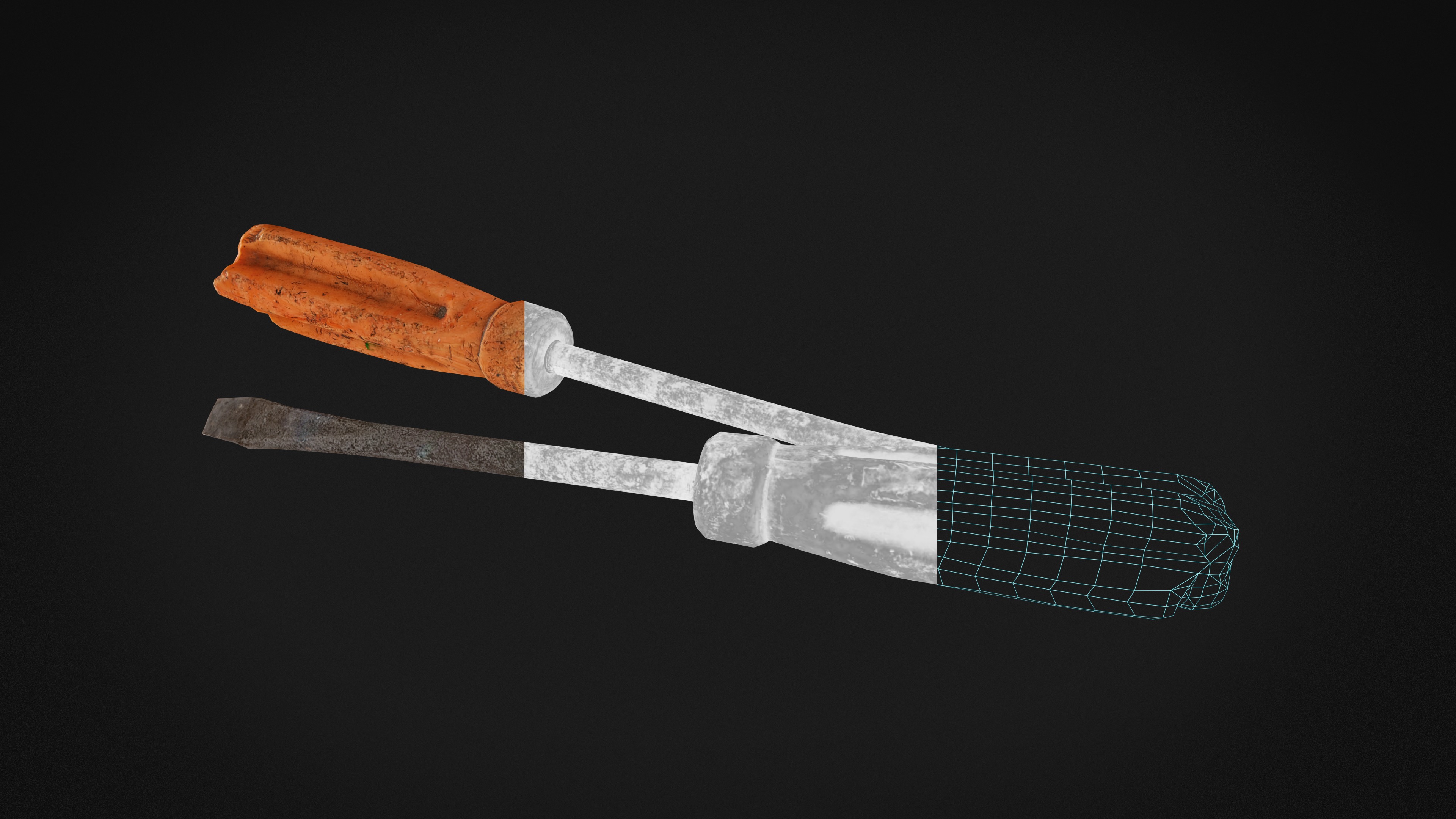 Screwdriver Old tools Free low-poly 3D model_5