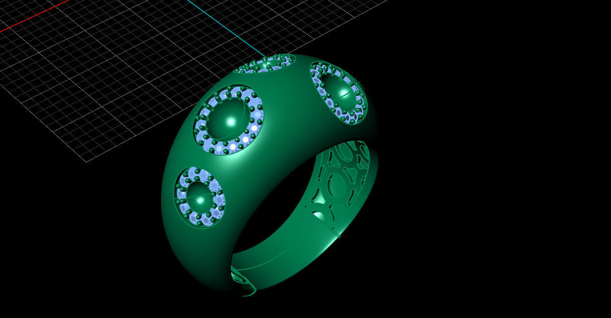 Bracelet and ring 3D print model_3