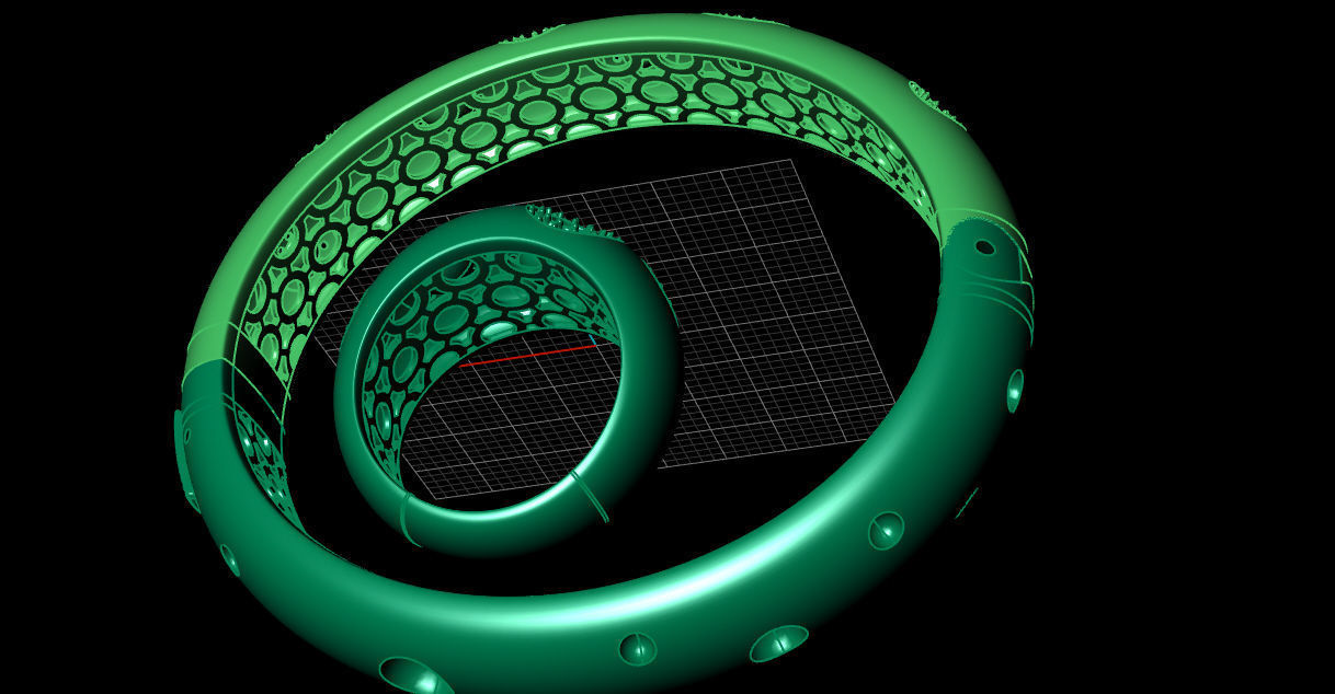 Bracelet and ring 3D print model_12