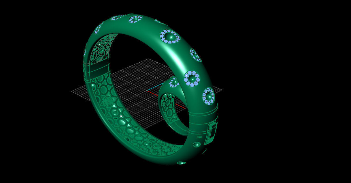 Bracelet and ring 3D print model_2