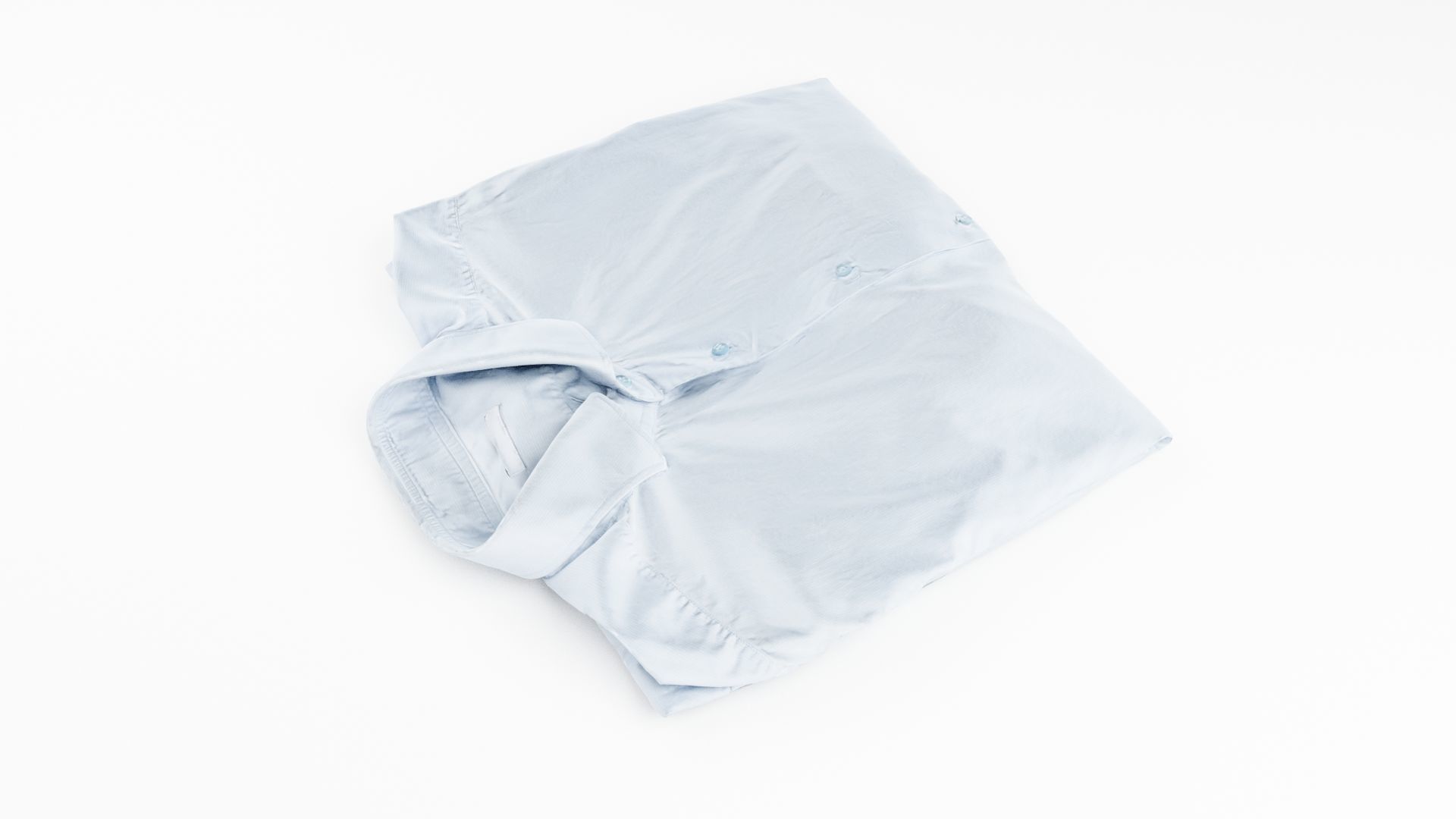 White generic folded shirt with business casual style clothing 3D model_2
