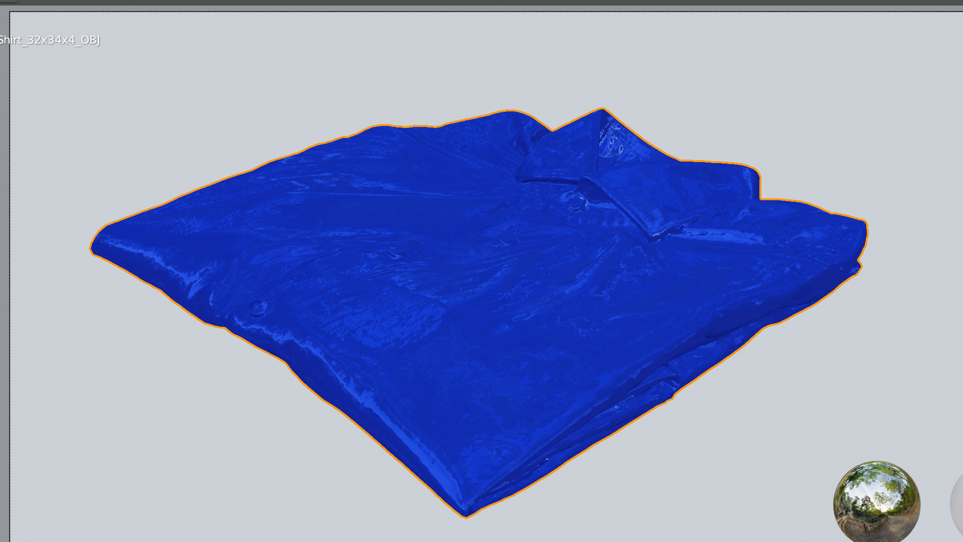 White generic folded shirt with business casual style clothing 3D model_5