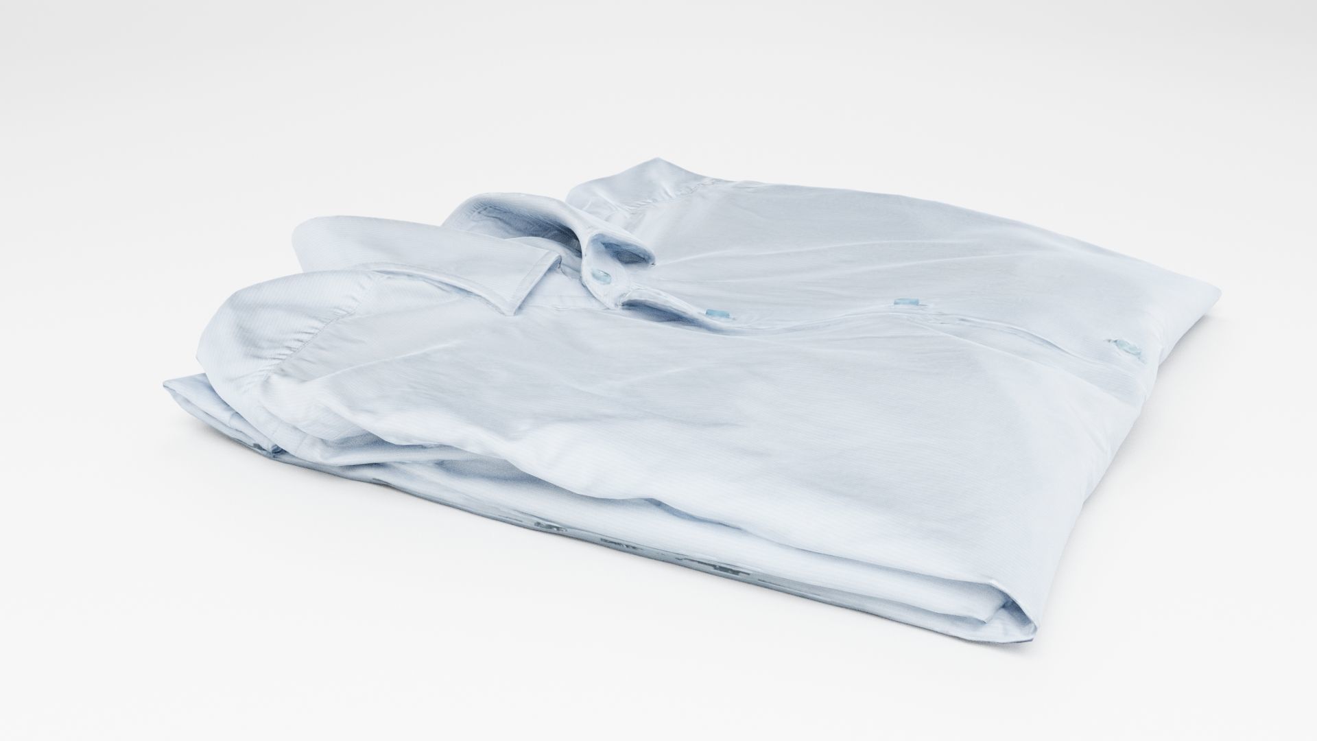 White generic folded shirt with business casual style clothing 3D model_3
