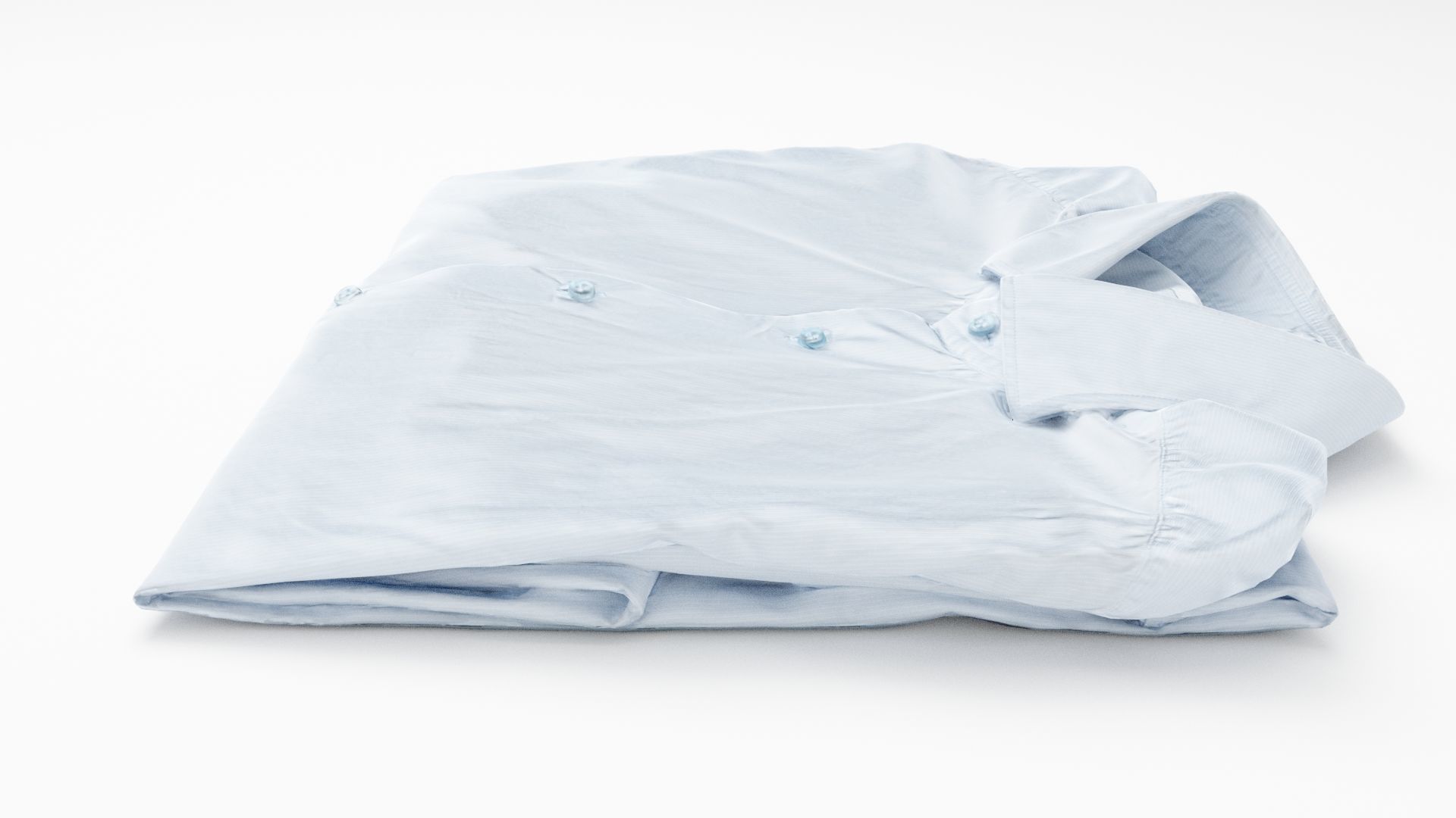 White generic folded shirt with business casual style clothing 3D model_1