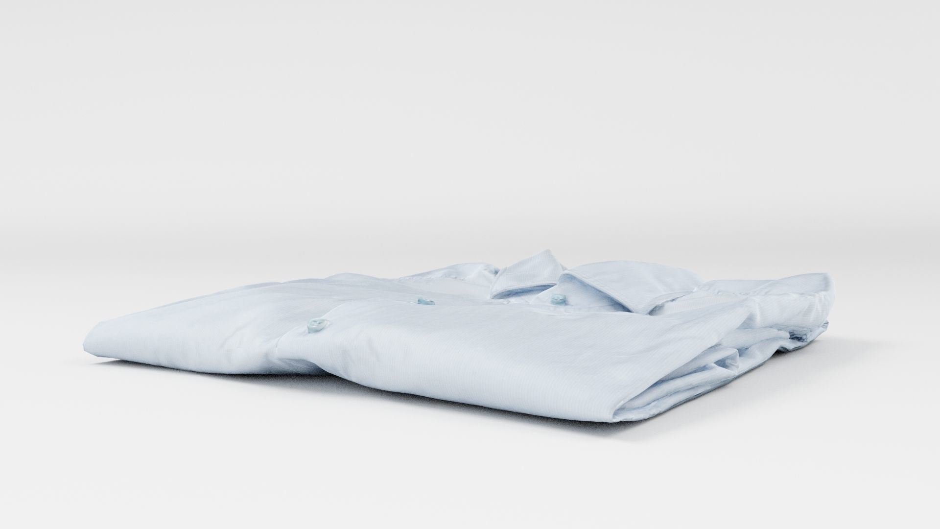 White generic folded shirt with business casual style clothing 3D model_6