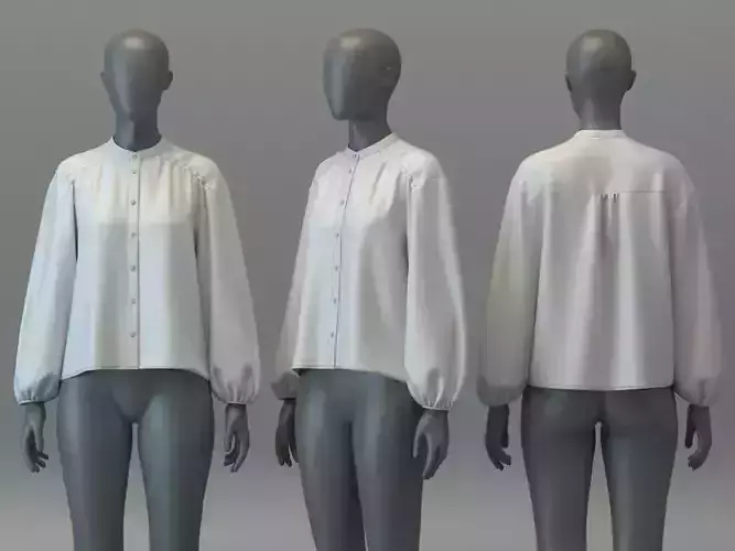 Peasant Blouse in Crepe de Chine