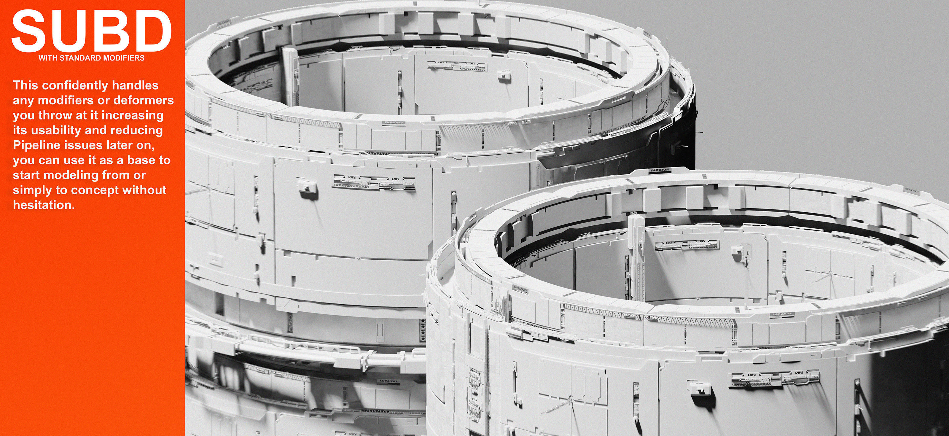 25 SUB-D Megascale Architectural Kitbash Elements Vol I 3D model_3