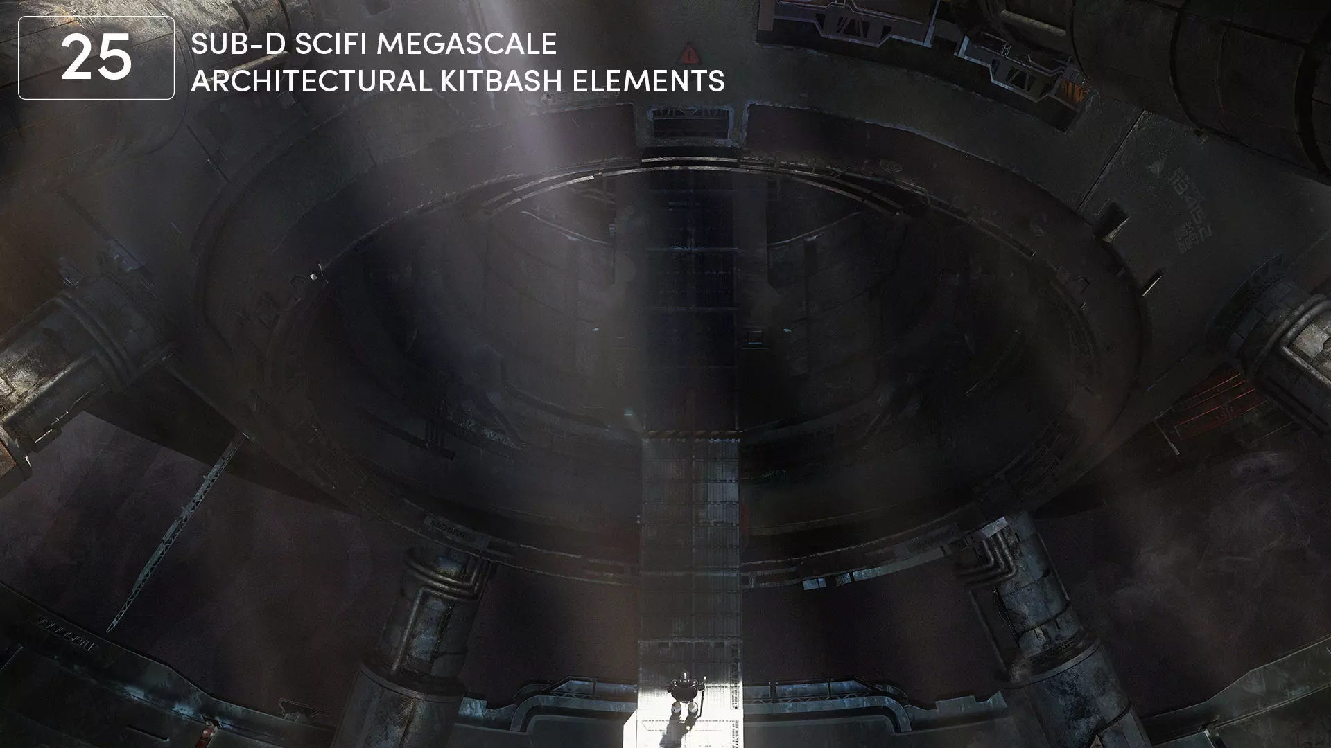 25 SUB-D Megascale Architectural Kitbash Elements Vol I 3D model_0