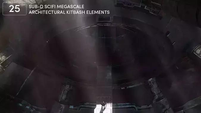 25 SUB-D Megascale Architectural Kitbash Elements Vol I 3D model