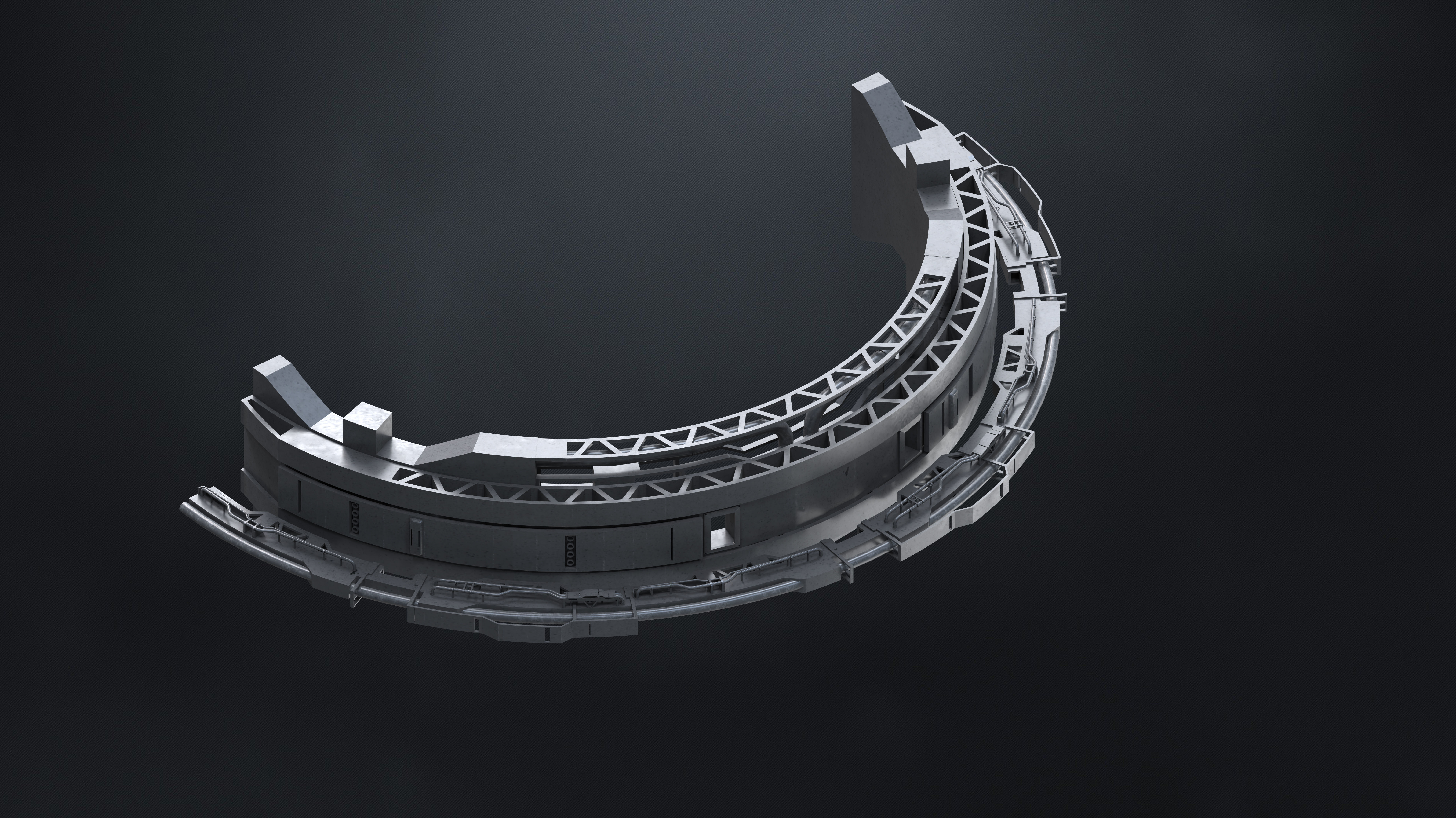 25 SUB-D Megascale Architectural Kitbash Elements Vol I 3D model_17