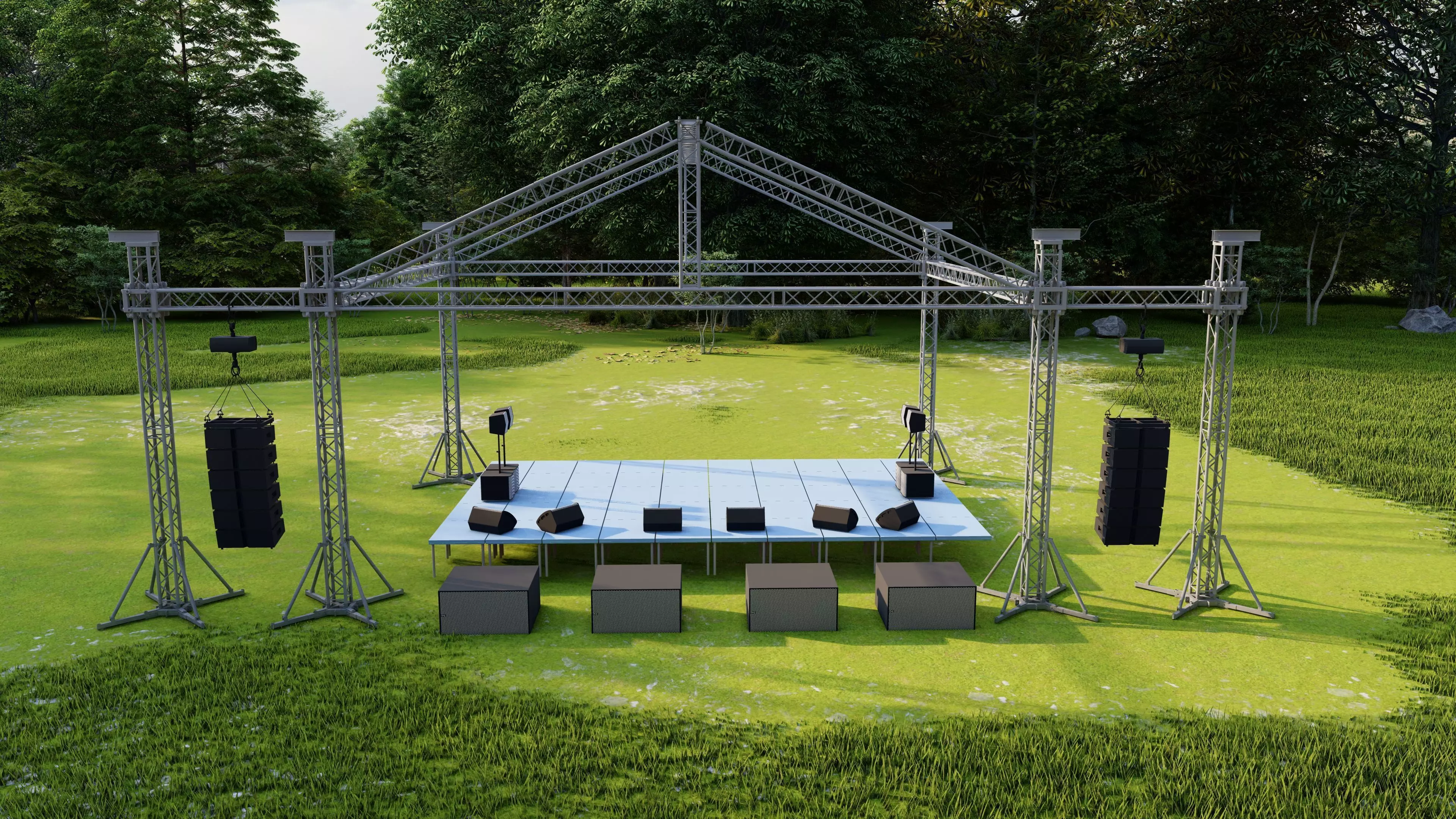 Escenario para conciertos Low-poly 3D model