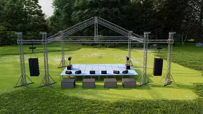 Escenario para conciertos   Low-poly 3D model