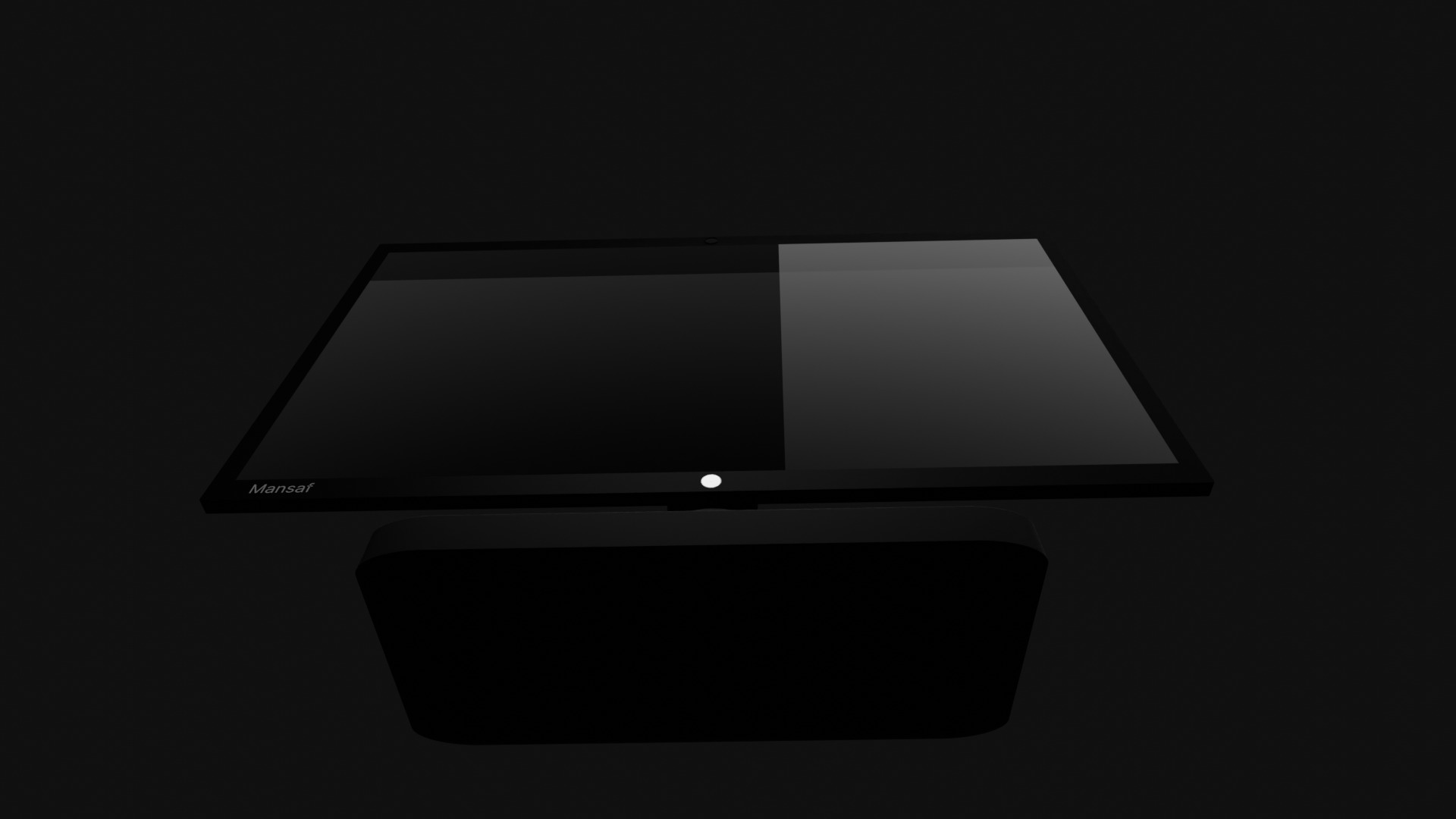 PC monitor Low-poly 3D model_1