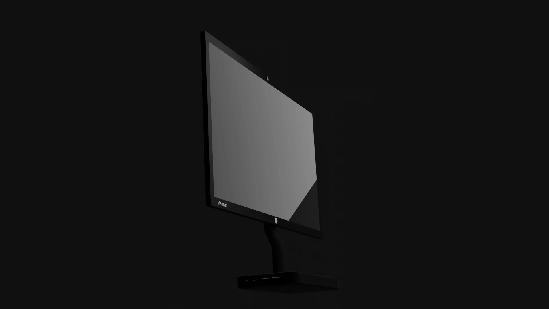 PC monitor Low-poly 3D model_0