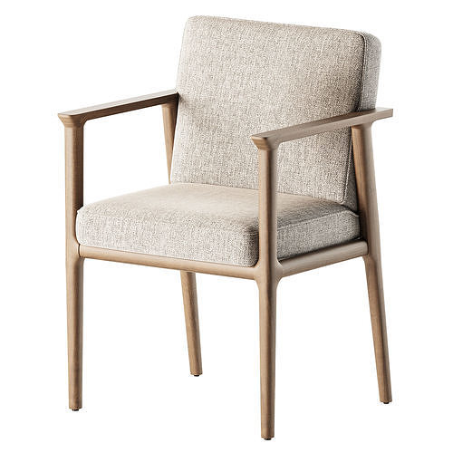 Solid Wood Arm Chair 3D model