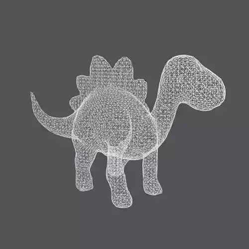 Cartoon Dinosaur Wireframe V1 001 Low-poly 3D model