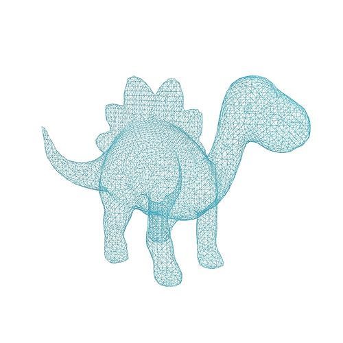 Cartoon Dinosaur Wireframe V1 002 Low-poly 3D model