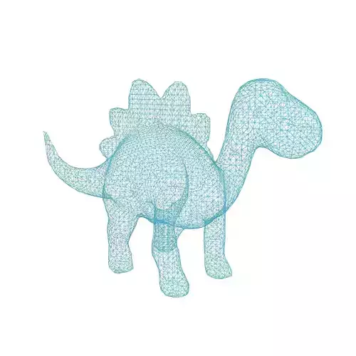 Cartoon Dinosaur Wireframe V1 002 Low-poly 3D model