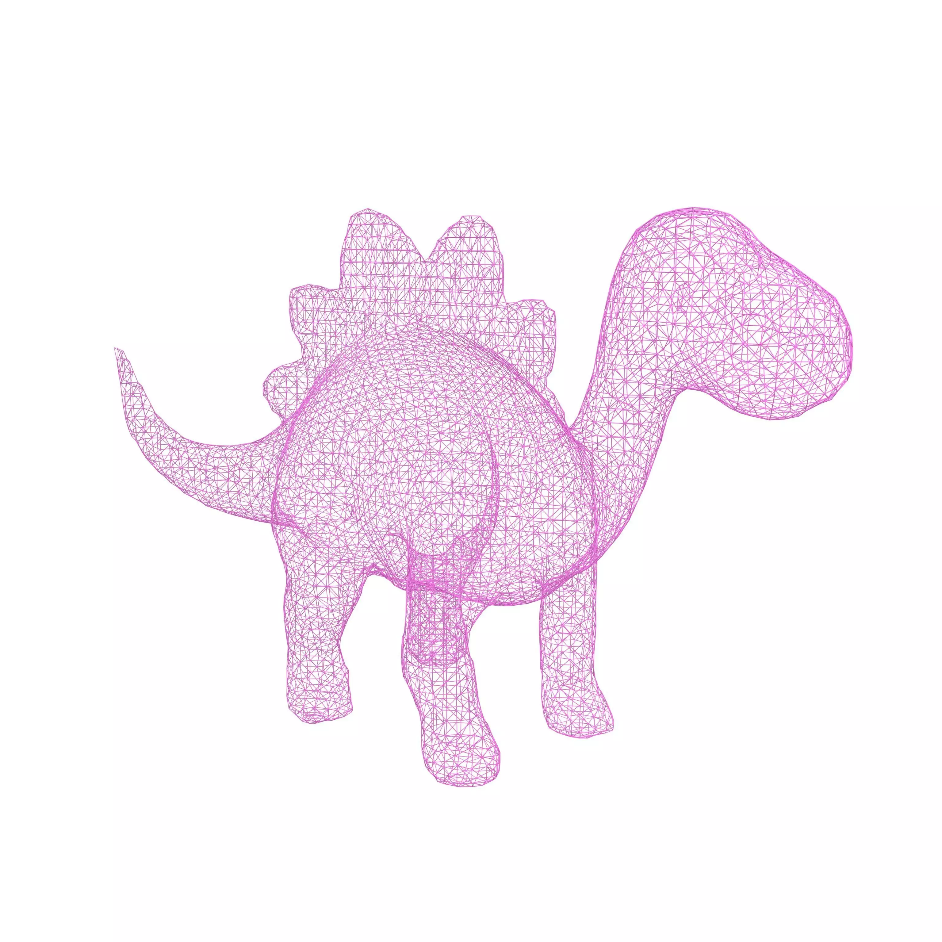 Cartoon Dinosaur Wireframe V1 003 Low-poly 3D model