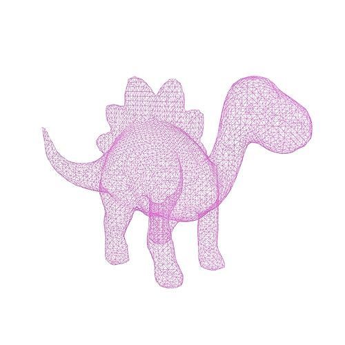 Cartoon Dinosaur Wireframe V1 003 Low-poly 3D model