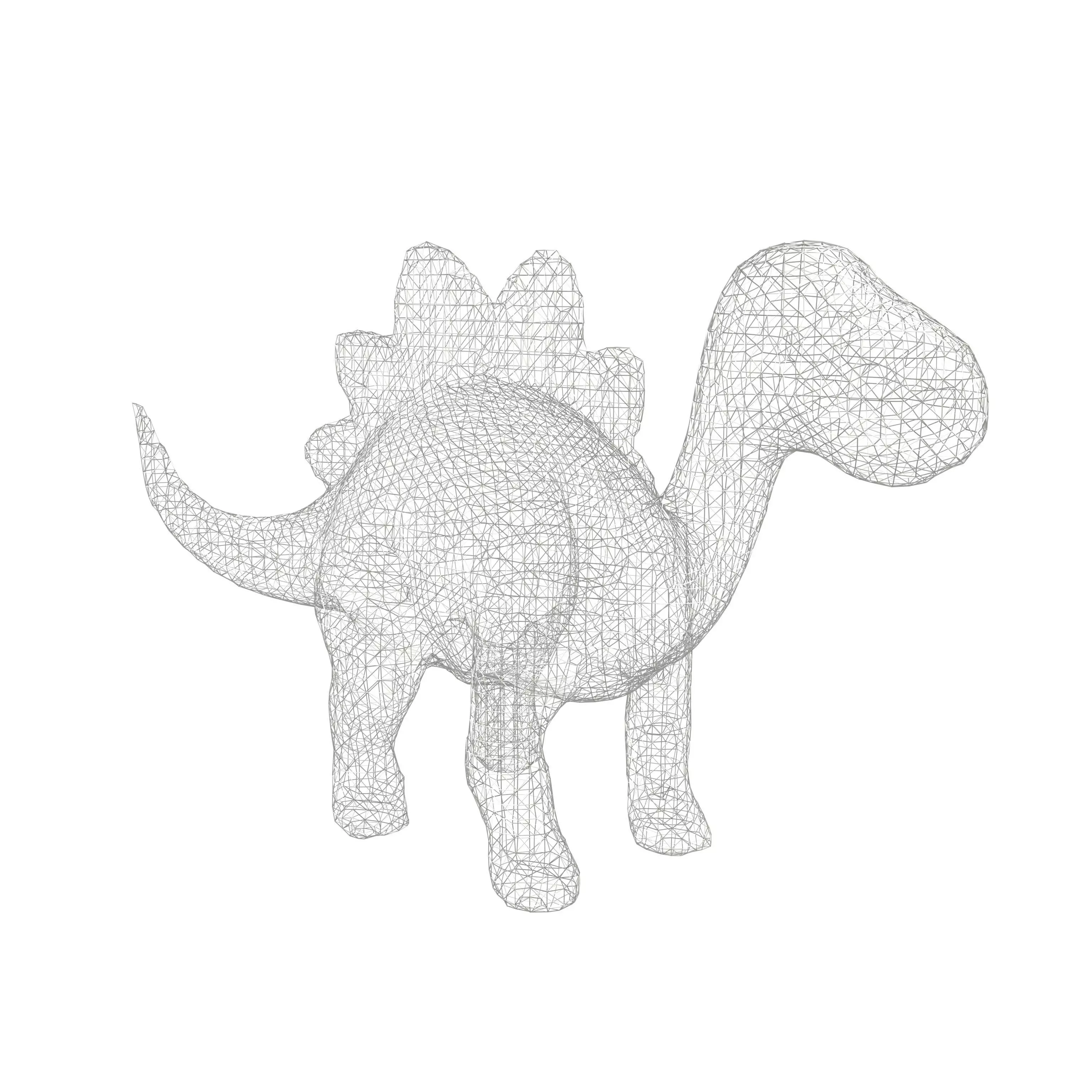 Cartoon Dinosaur Wireframe V1 005 Low-poly 3D model