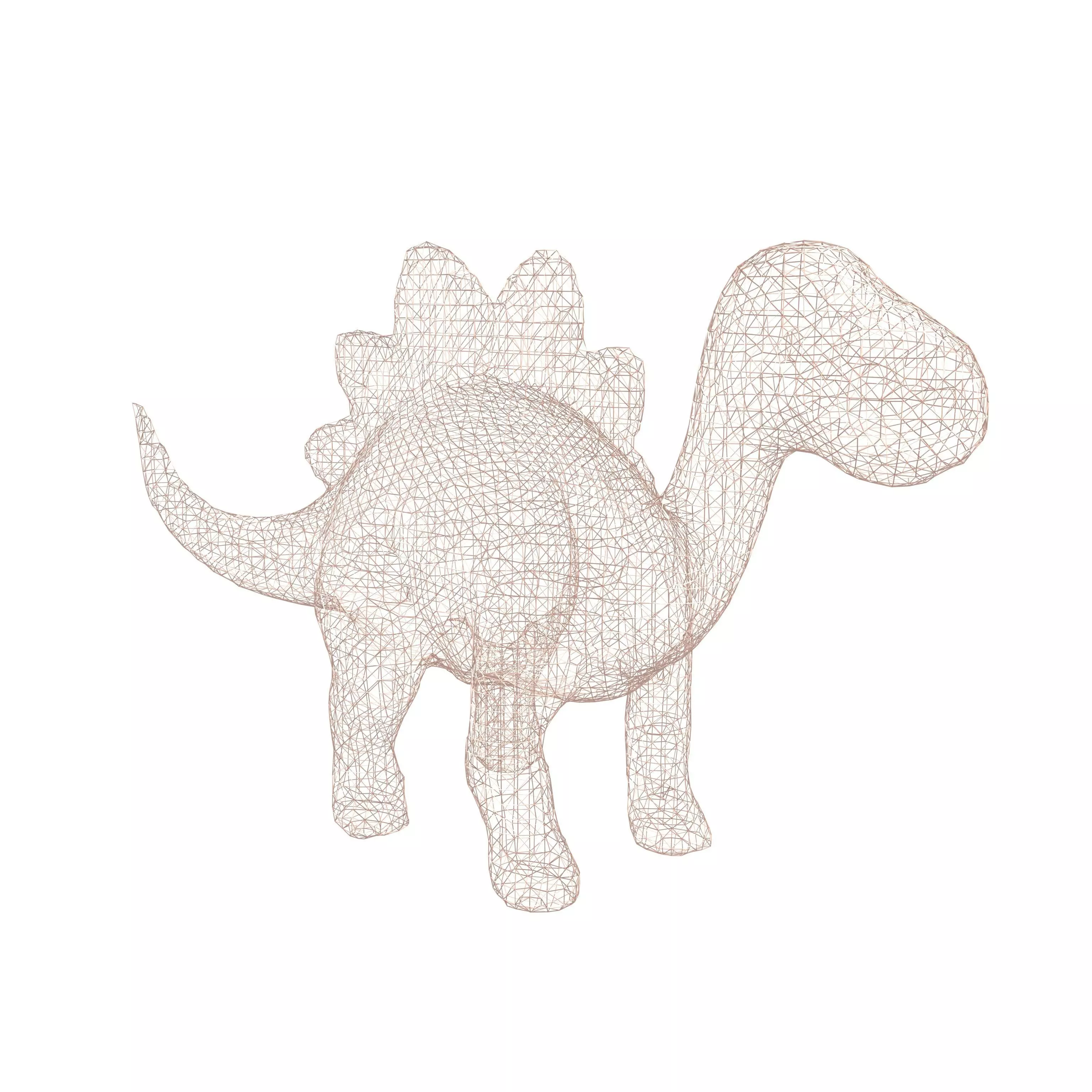 Cartoon Dinosaur Wireframe V1 006 Low-poly 3D model