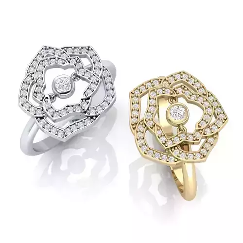 Diamond rose ring