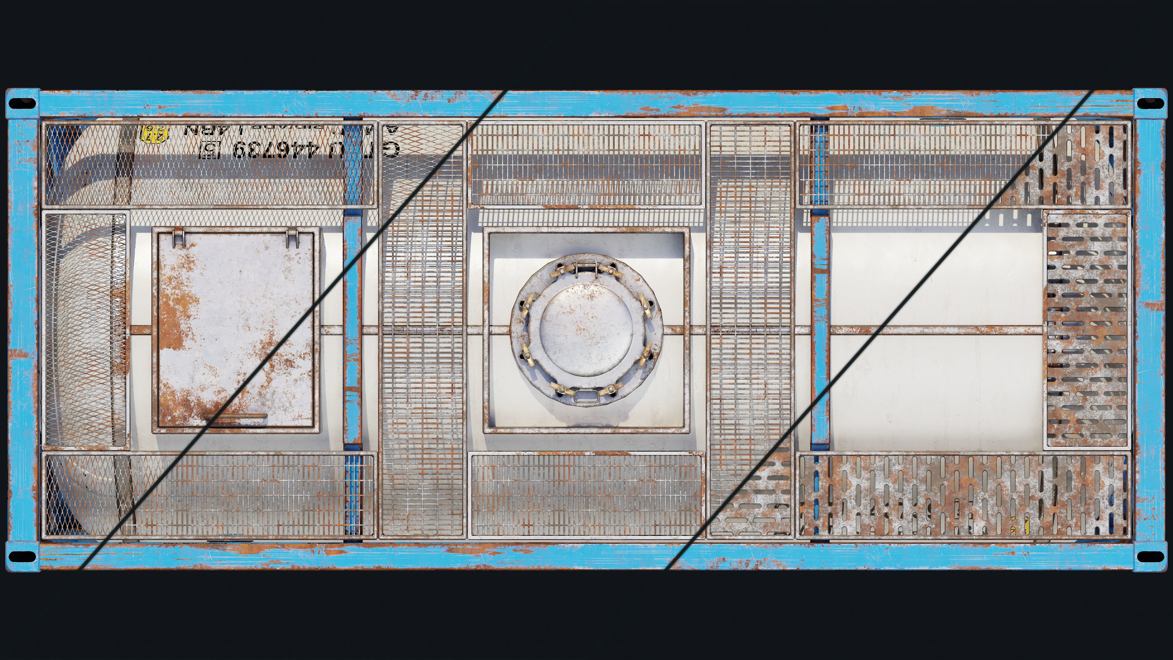 Low Poly PBR ISO Tank Container Low-poly 3D model_11