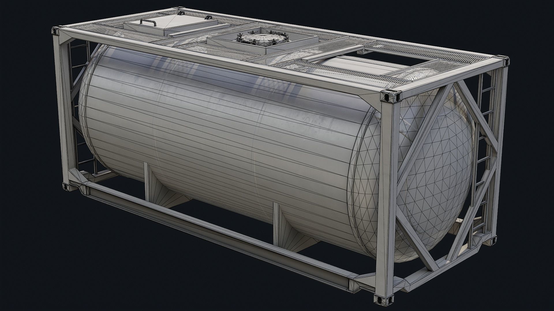 Low Poly PBR ISO Tank Container Low-poly 3D model_10