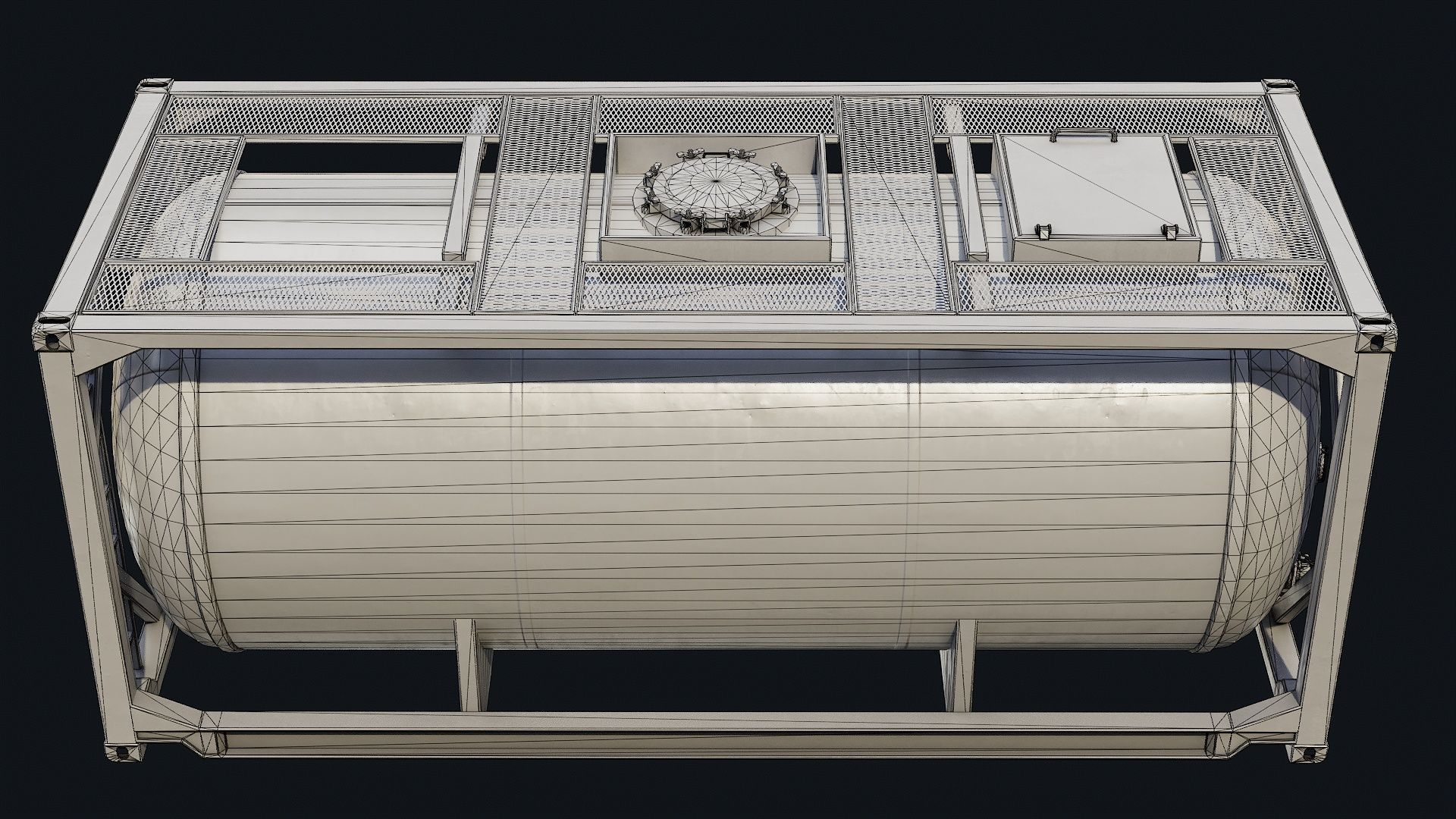 Low Poly PBR ISO Tank Container Low-poly 3D model_8