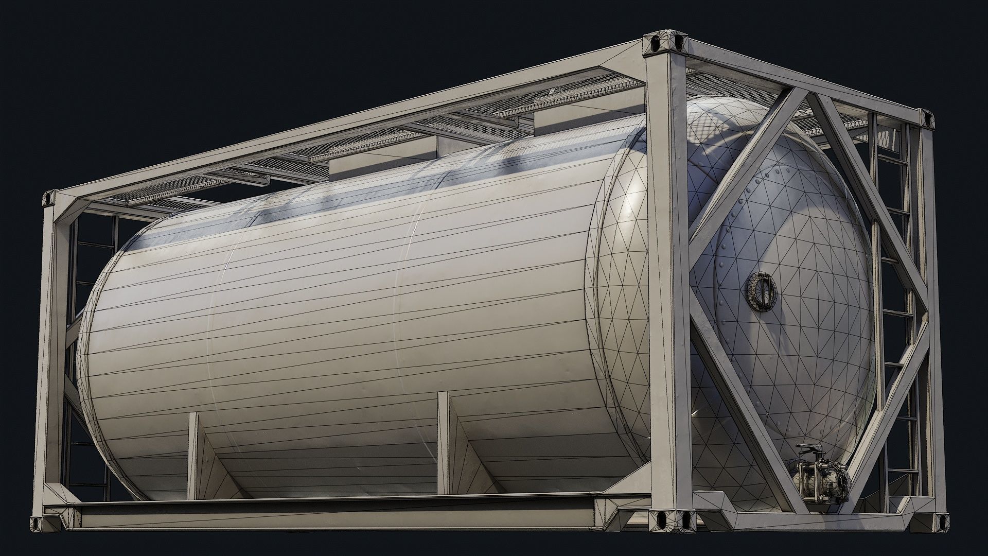 Low Poly PBR ISO Tank Container Low-poly 3D model_6