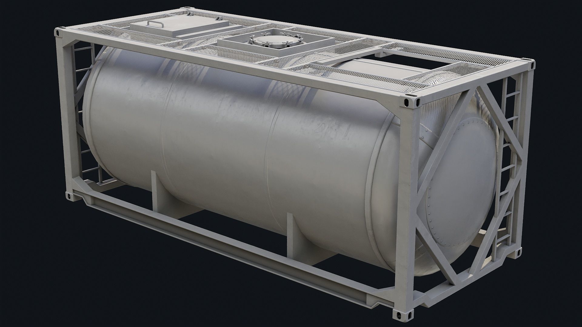 Low Poly PBR ISO Tank Container Low-poly 3D model_9