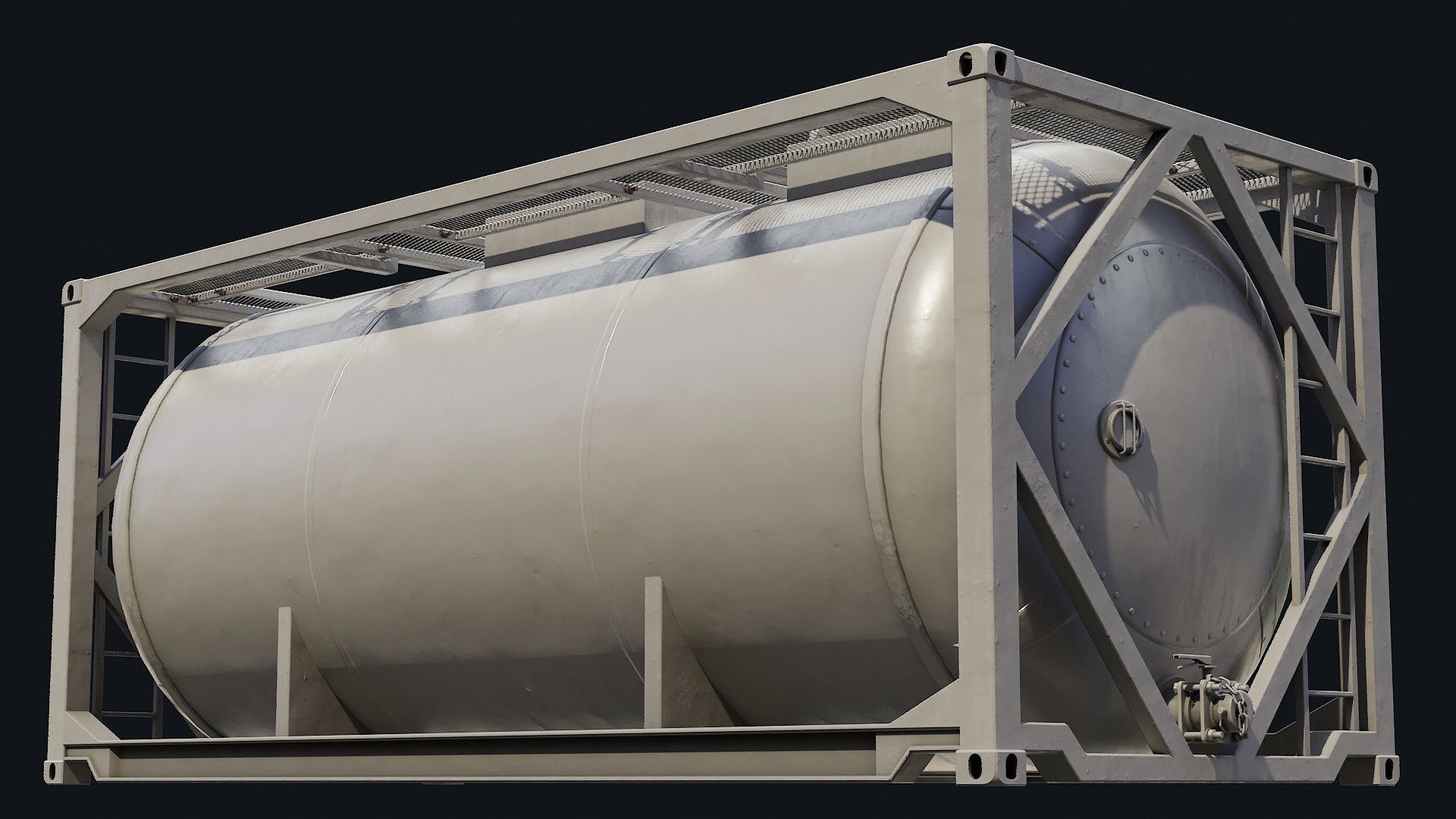 Low Poly PBR ISO Tank Container Low-poly 3D model_5
